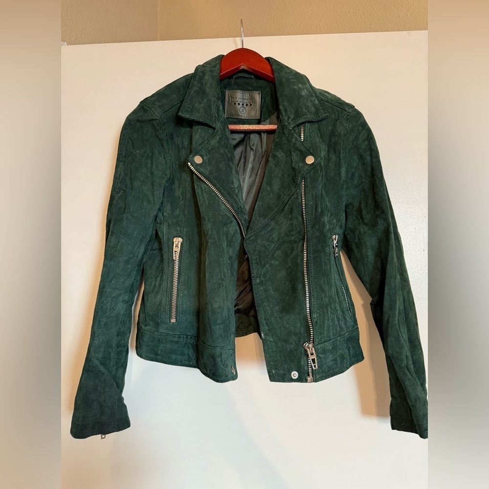 Blank NYC Suede Moto Jacket in Emerald Green Size Small - Picture 3 of 5